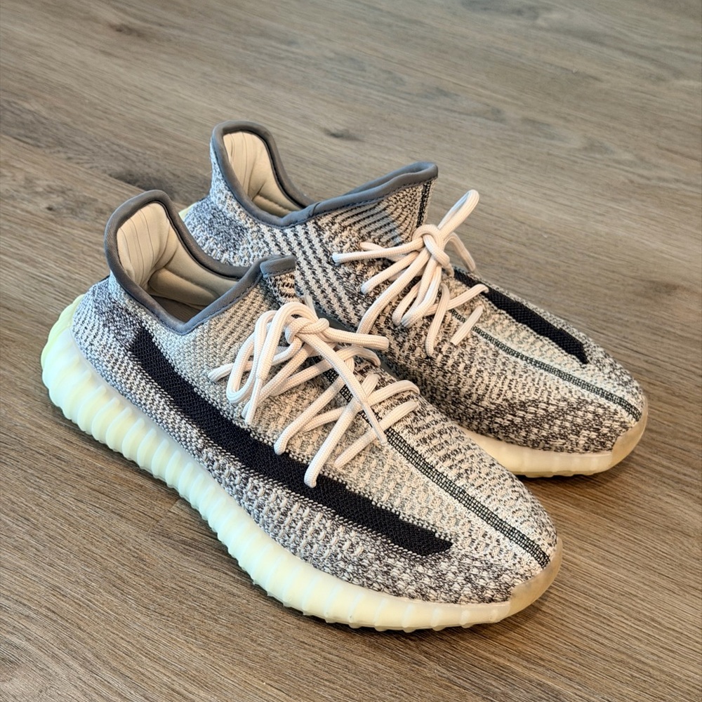 Yeezy Adidas Gray and White Knit Sneakers